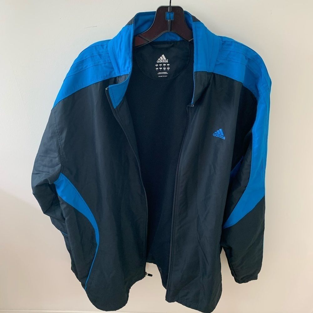 Adidas Men’s Jacket Black withe 3 Blue Stripes - Picture 4 of 5